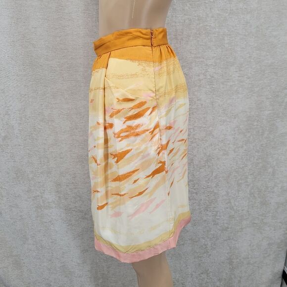 Anthroplogie We Love Vera Goldfish Bowl Silk Skirt With Pockets Women's Size 0 - Picture 6 of 10